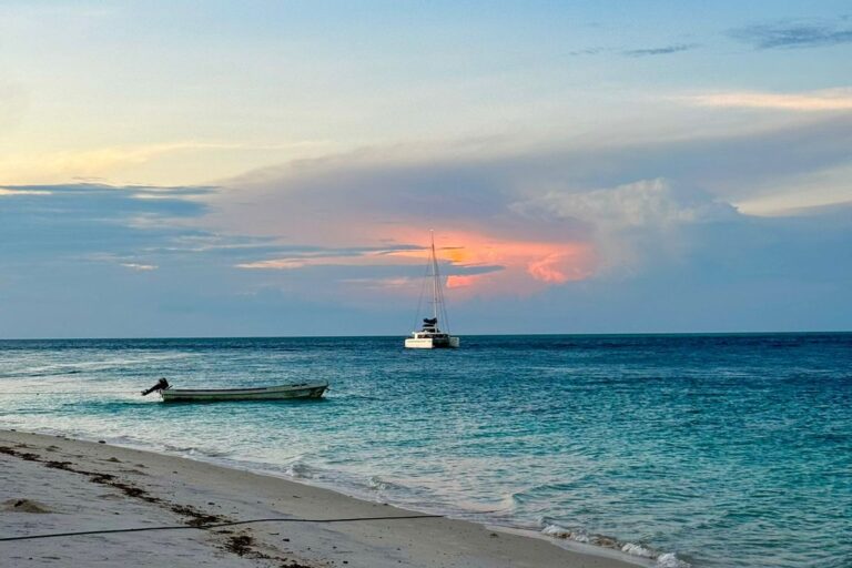 Sunset over a quiet beach on Pemba Island